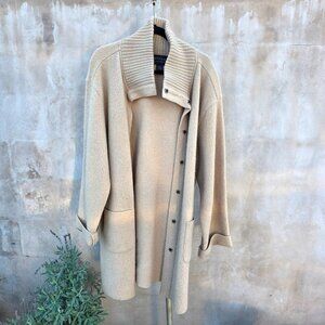 Centigrade outerwear 100% wool cream colored oversized coated